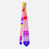 CRAVATE HUIT VITESSE AMUSANTE RÉTRO NEON FLUORO MOTIF EN F (Dos)