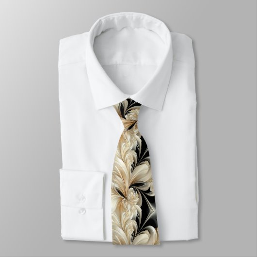 Cravate Huître et noir (Attaché)