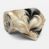 Cravate Huître et noir (Roulé)