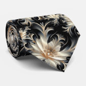 Cravate Huître, noir et argent (Roulé)