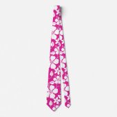 CRAVATE HULA HAÏIENNE (HIBISCUS) ROSE CHAUDE (Devant)