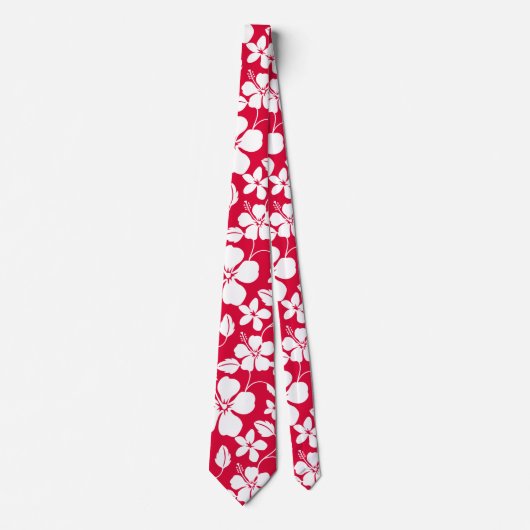 CRAVATE HULA HAÏIENNE (HIBISCUS) ROUGE (Devant)