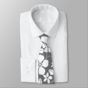 CRAVATE HULA HAWAIIENNE (GRIS)