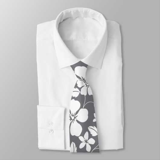 CRAVATE HULA HAWAIIENNE (GRIS) (Attaché)