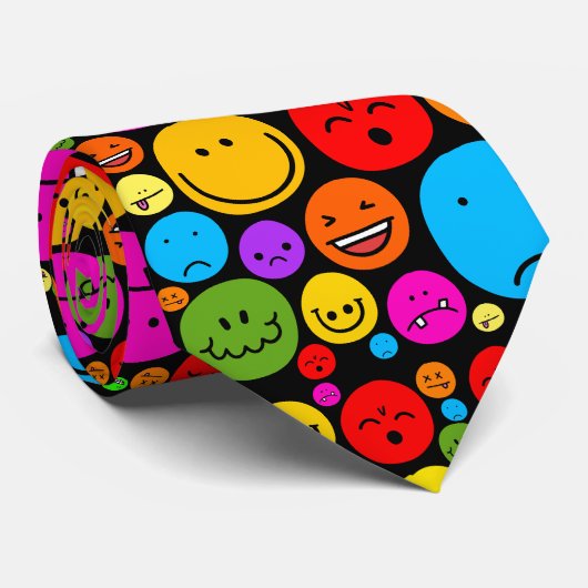 Cravate Humeurs d'emoji drôles (Roulé)