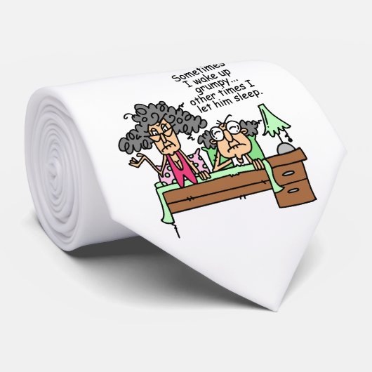 Cravate Humoristique, laissez grumeux dormir (Roulé)