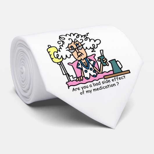 Cravate Humour de l'effet secondaire des médicaments (Roulé)