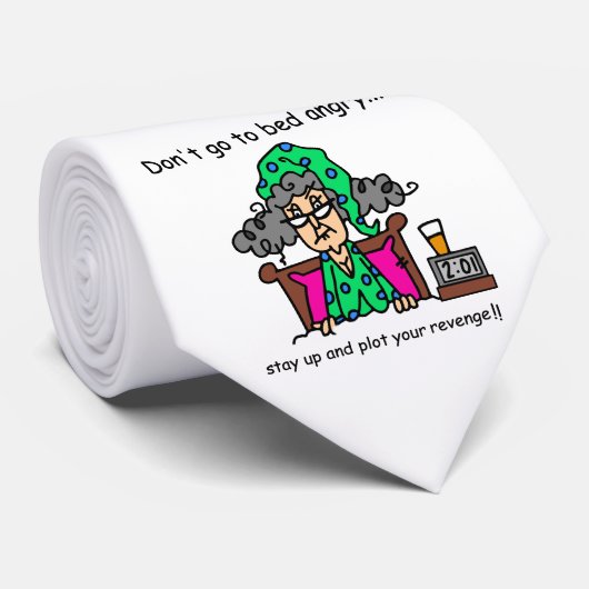 Cravate Humour heure du coucher (Roulé)