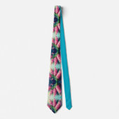 Cravate Hyacinthes roses Floral Impressionniste Peinture (Devant)