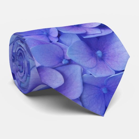 Cravate Hydrangea bleu (Roulé)
