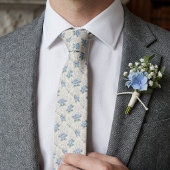 Cravate Hydrangea Bleu Poussiéreux Floral Botanique