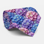 Cravate Hydrangeas & Diamonds | Collier de mariage et d'év (Roulé)