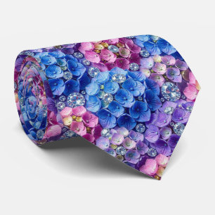Cravate Hydrangeas & Diamonds Collier de mariage et d'év