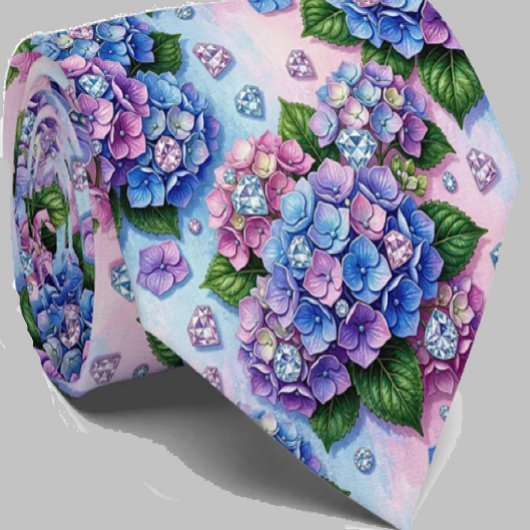 Cravate Hydrangeas & Diamonds | Collier de mariage et d'év