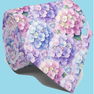 Cravate Hydrangeas & Diamonds Collier de mariage et d'év