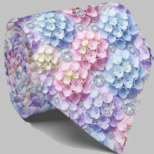 Cravate Hydrangeas & Diamonds | Collier de mariage et d'év