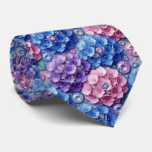 Cravate Hydrangeas & Diamonds Collier de mariage et d'év