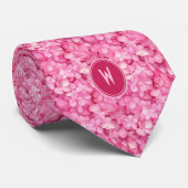 Cravate Hydrangée rose Florale (Roulé)