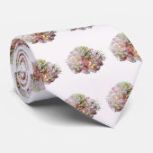 Cravate Hydrangée Rose Pale Avec Bébé Respiration (Roulé)