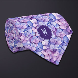 Cravate Hydrangée violette Florale
