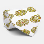 Cravate HYPER VALENTINE / COEUR CELTIQUE OR blanc (Roulé)