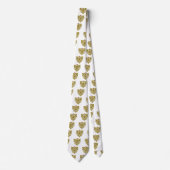 Cravate HYPER VALENTINE / COEUR CELTIQUE OR blanc (Devant)