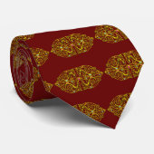 Cravate HYPER VALENTINE OR CELTIC KNOTS rouge (Roulé)