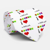 Cravate I Heart (Love) a Child with Autism (Roulé)