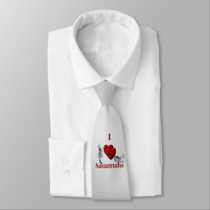 Cravate I Heart Savannah Chat Argent