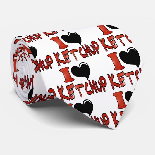 Cravate I Love Ketchup (Roulé)