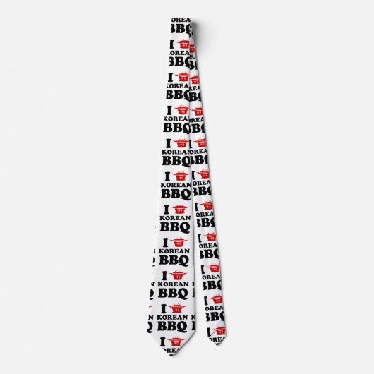 Cravate I Love Korean BBQ (고 기 구 이) (Devant)