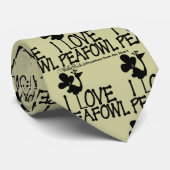 Cravate I Love Paon silhouette (Roulé)