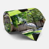 Cravate Ibis (Bin Chicken) On A Log, Neck Tie (Roulé)