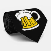 Cravate Ici pour la bière ! Tasse pétillante écumeuse de (Roulé)