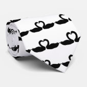 Cravate icône de deux cygnes noirs (Roulé)