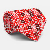 Cravate Icône de Noël Rouge Carré Vacances Art classique (Roulé)