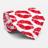 Cravate icône rouge de lèvres de baiser (Roulé)
