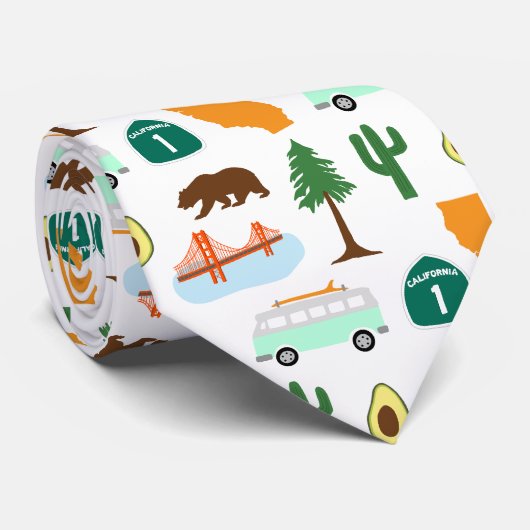 Cravate Icônes de Californie (Roulé)