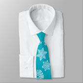 Cravate Icy Aqua Turquoise Froid Snowflakes hiver Noël (Attaché)
