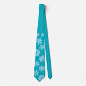 Cravate Icy Aqua Turquoise Froid Snowflakes hiver Noël (Devant)