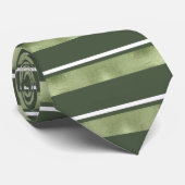 Cravate ID vert Motif de bande horizontale862 (Roulé)