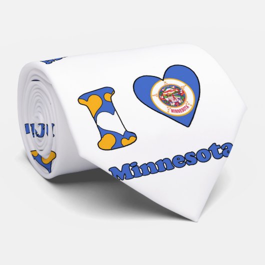 Cravate Ik houd van Minnesota (Roulé)