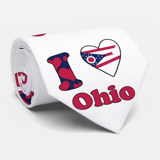 Cravate Ik houd van Ohio (Roulé)