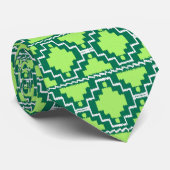 Cravate Ikat Aztec Motif - Forêt et chaux vert (Roulé)