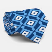 Cravate Ikat Motif, Indigo et Denim Blue (Roulé)