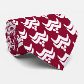 Cravate Ikat stylisé floral - bordeaux et blanc (Roulé)