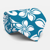 CRAVATE ÎLE PLUMERIA (CARAÏBE BLEU) (Roulé)