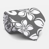 CRAVATE ÎLE PLUMERIA (GRIS) (Roulé)