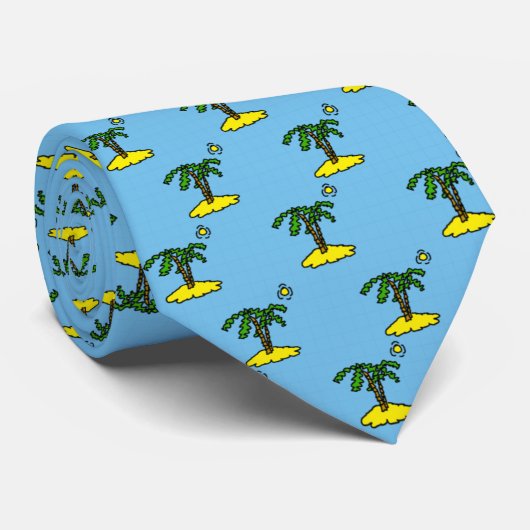 Cravate Îles avec Palmiers Design (Roulé)
