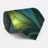 Cravate Illuminé Abstrait brillant Turquoise violet Fracta (Roulé)